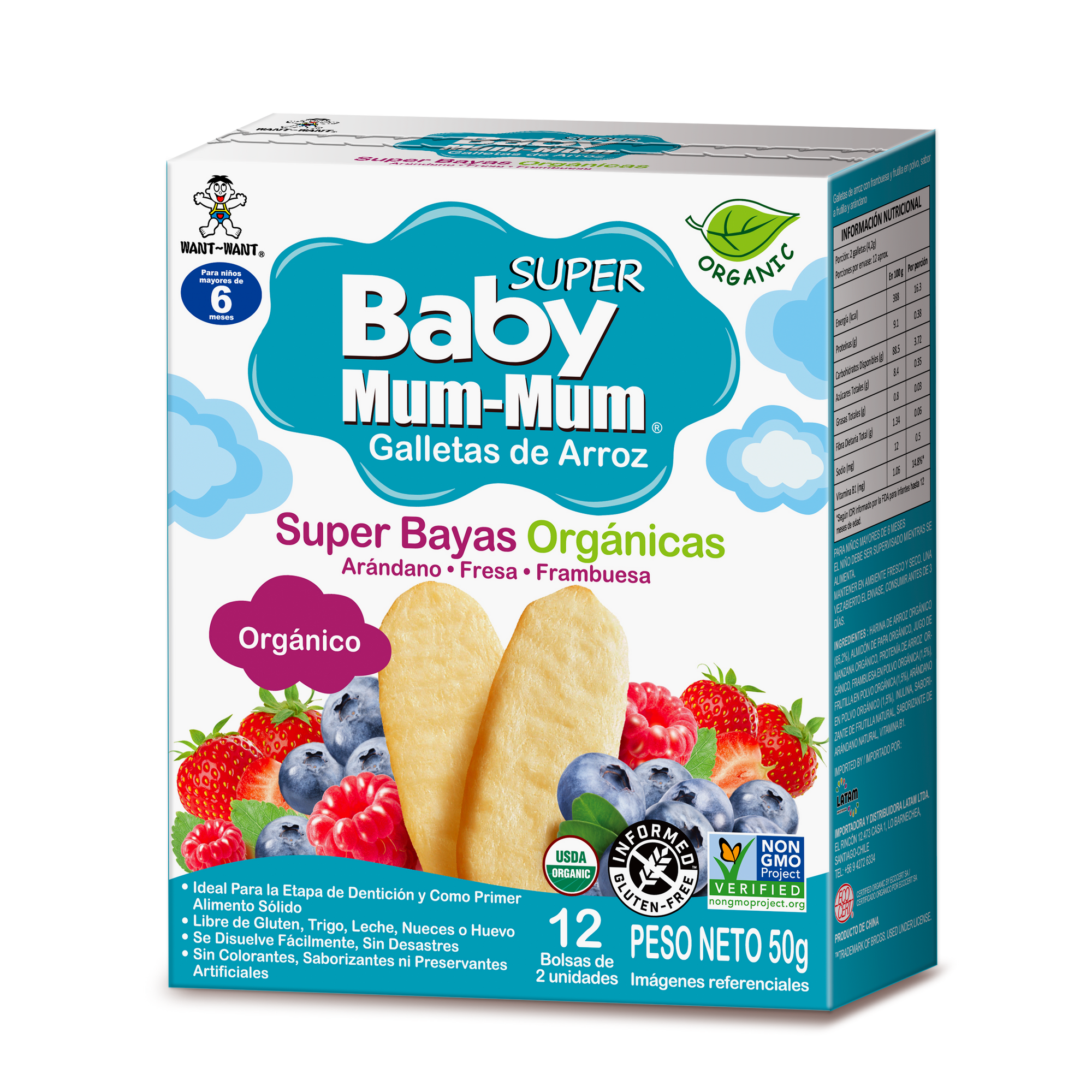 Galletas Baby Mum Mum sabor super berries